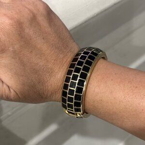 Gold and black hinge bracelet